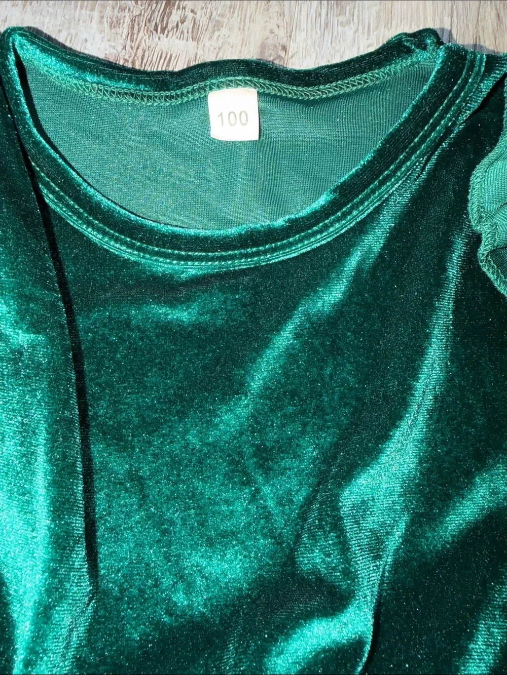 Green Velvet & Tulle Party Dress